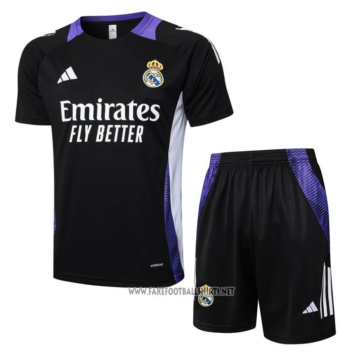 Tracksuit Real Madrid Dragon Short Sleeve 2024-2025 Black and Purpura - Shorts